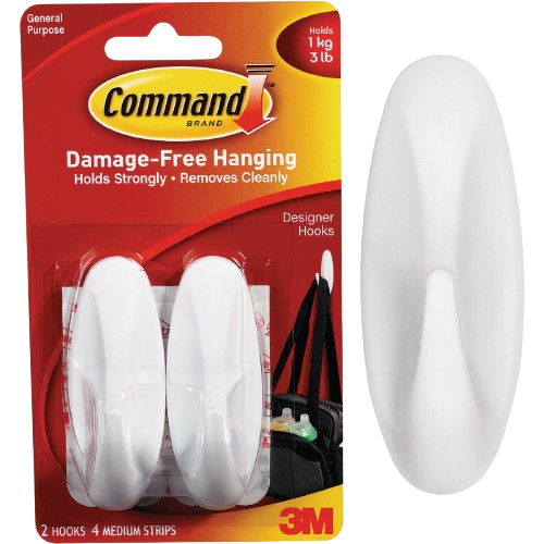 3M waterproof utility designer adhesive hooks 2-pack for damage-free hanging in hardware and fasteners under $50