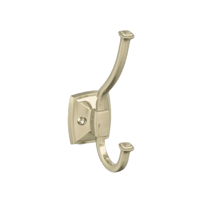 Two prong wall hook in golden champagne finish for bathroom and storage organization under $50 collections