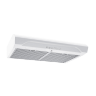 White under cabinet range hood with dual grease filters and push-button controls, designed for efficient ventilation in kitchens, featured in Under Cabinet Range Hoods and Kitchen & Kitchenware collections.