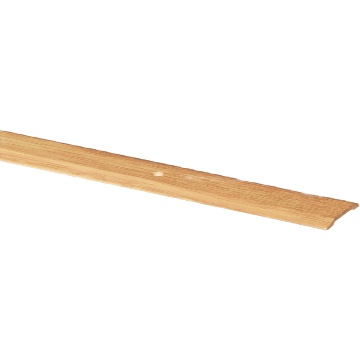 Oak-finish aluminum seam binder with pre-drilled holes for flooring transition in home improvement and flooring tools collections