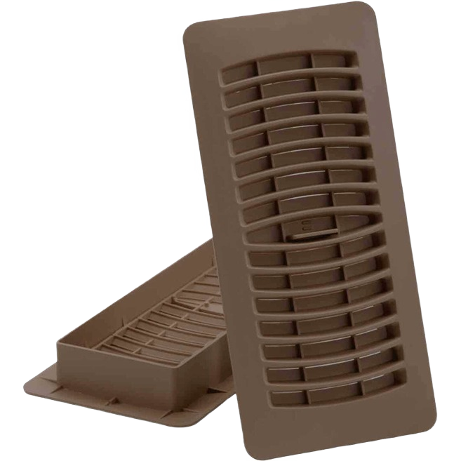 Brown plastic louvered floor vent register for home improvement and plumbing projects under $50 collections