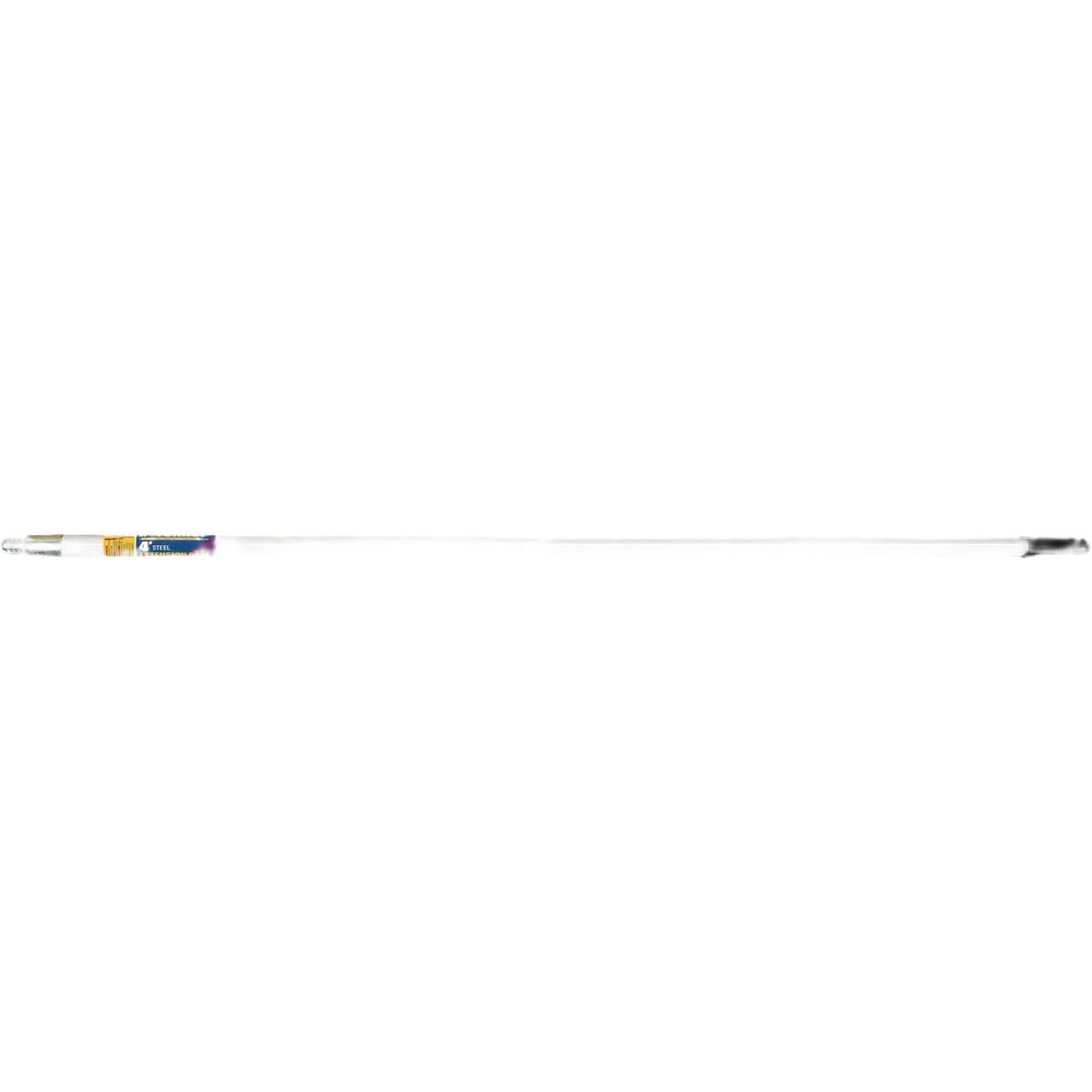 Single piece metal extension pole in silver finish for tools and home improvement projects