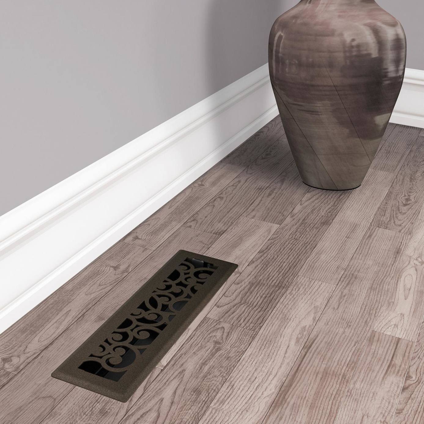 Bronze Age steel floor register with decorative cutout design for home improvement Plumbing and Under $50 collections