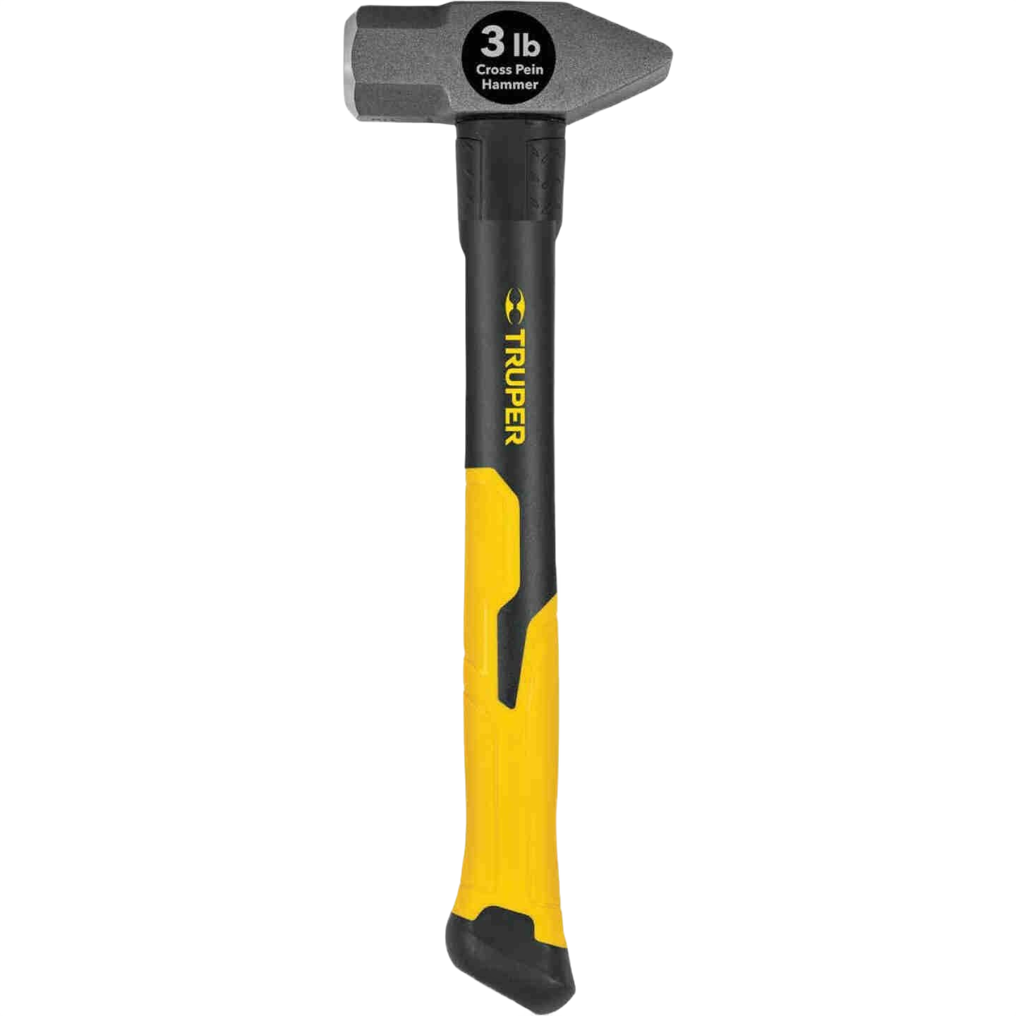 Black and yellow fiberglass handle cross peen hammer with 3 lb steel head for woodworking and hand tool use under $50
