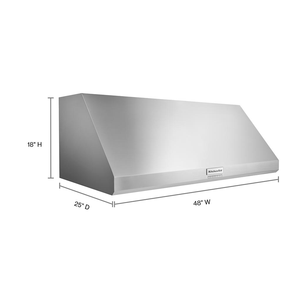 48'' 585 or 1170 CFM Motor Class Commercial-Style Wall-Mount Canopy Range Hood