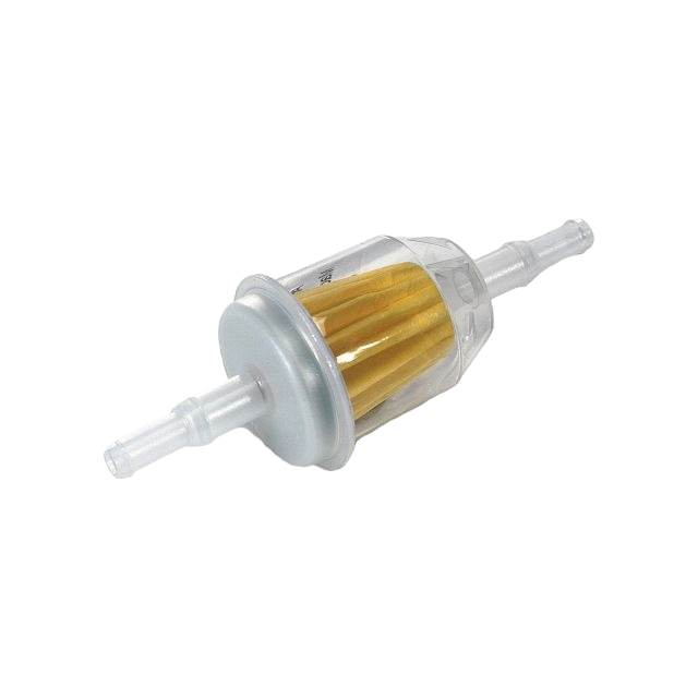 Clear inline fuel filter with yellow pleated element for John Deere parts and lubricants under $50 collection