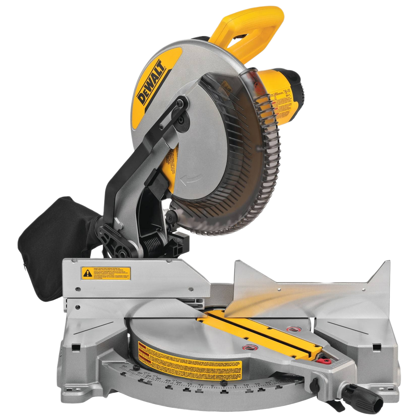 Yellow and gray DeWalt electric compound miter saw for precise cutting in power tools and home improvement collections