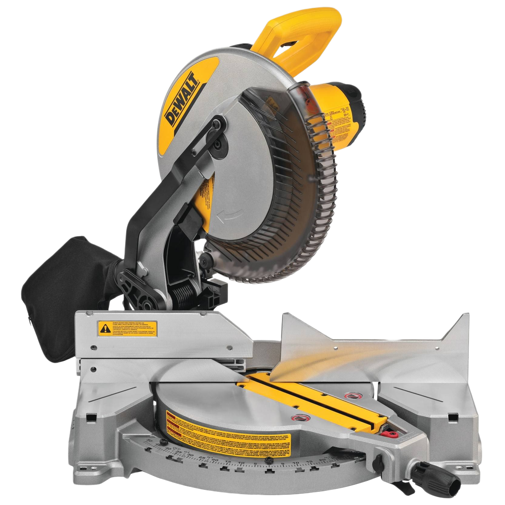 Yellow and gray DeWalt electric compound miter saw for precise cutting in power tools and home improvement collections