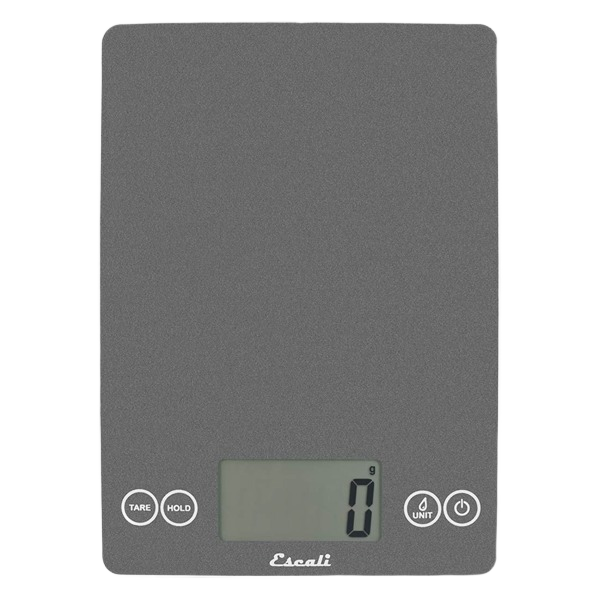 Digital kitchen scale with glass surface and LCD display for precise ingredient measurements in kitchenware collections