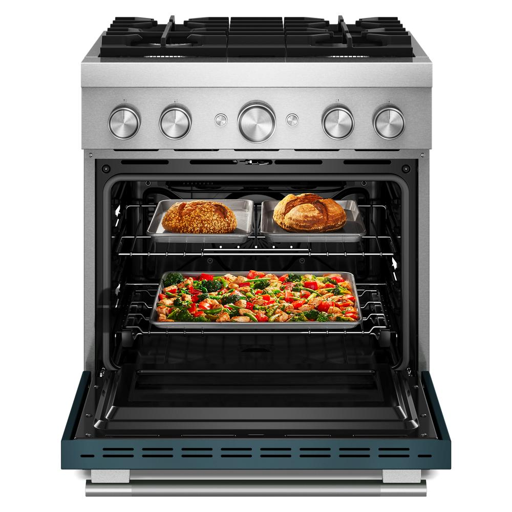 30-Inch 4 Burner Commercial-Style Dual Fuel Range with No Preheat Air Fry Mode