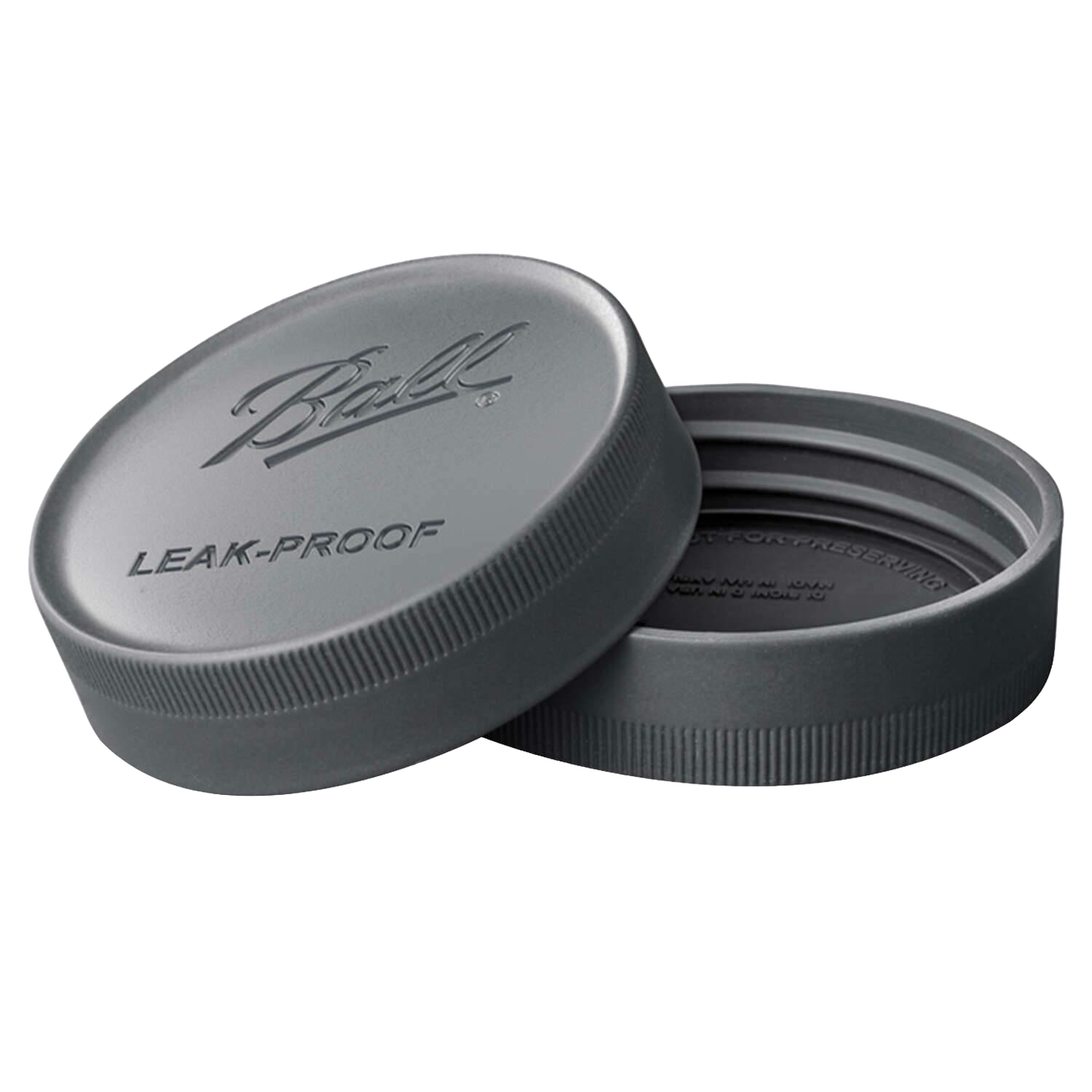Set of two dark gray leak-proof storage lids for regular mouth jars in kitchenware and gadgets collection under $50