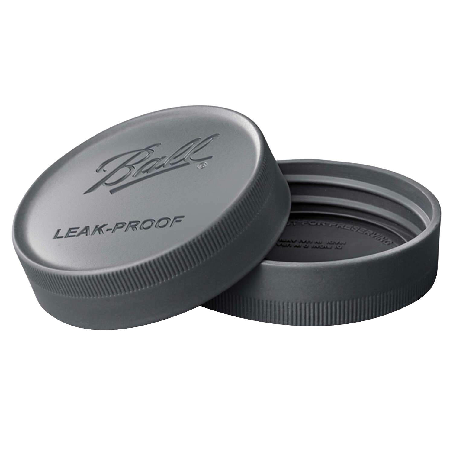 Set of two dark gray leak-proof storage lids for regular mouth jars in kitchenware and gadgets collection under $50