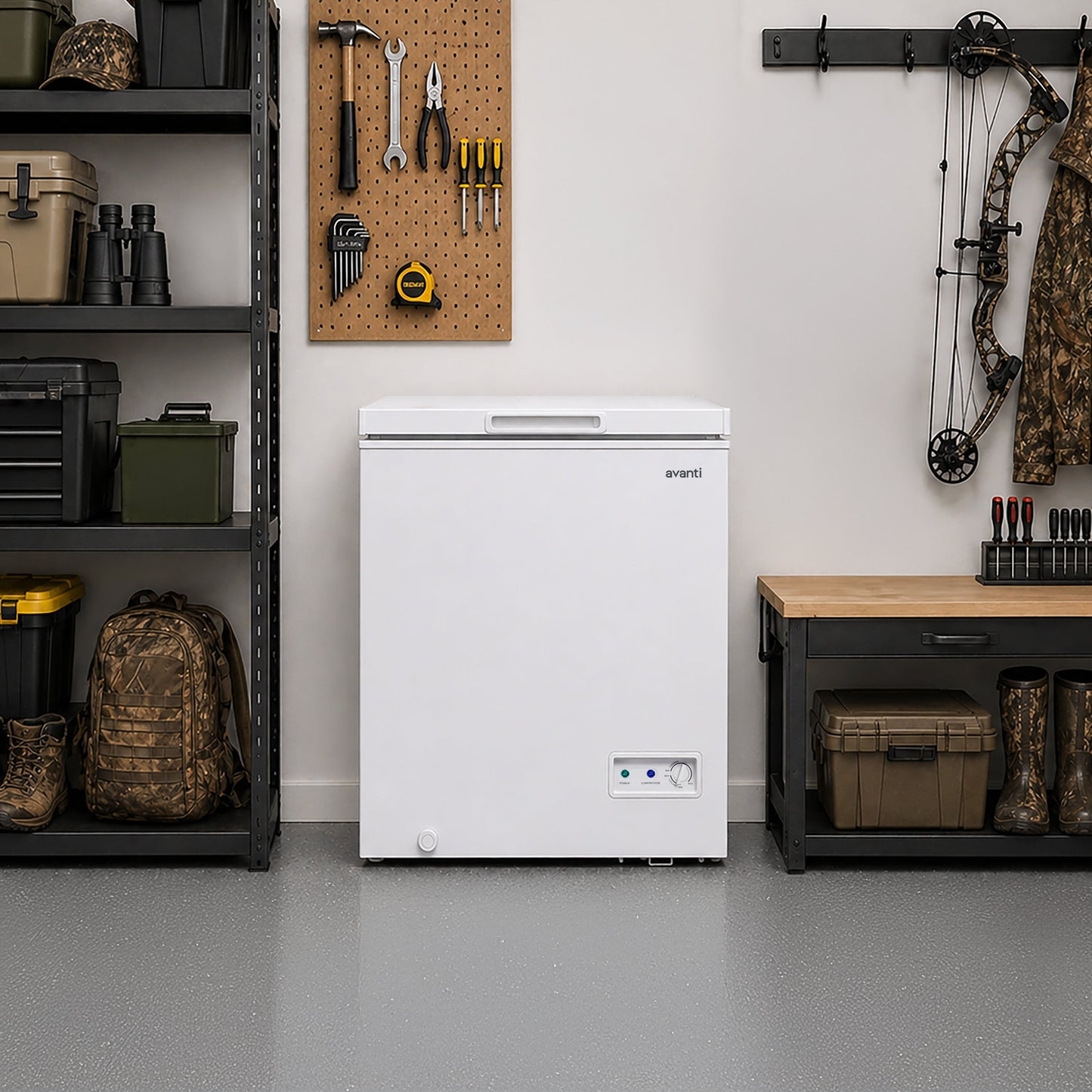 Avanti 5.0 cu. ft. Garage Ready Convertible Chest Freezer - White
