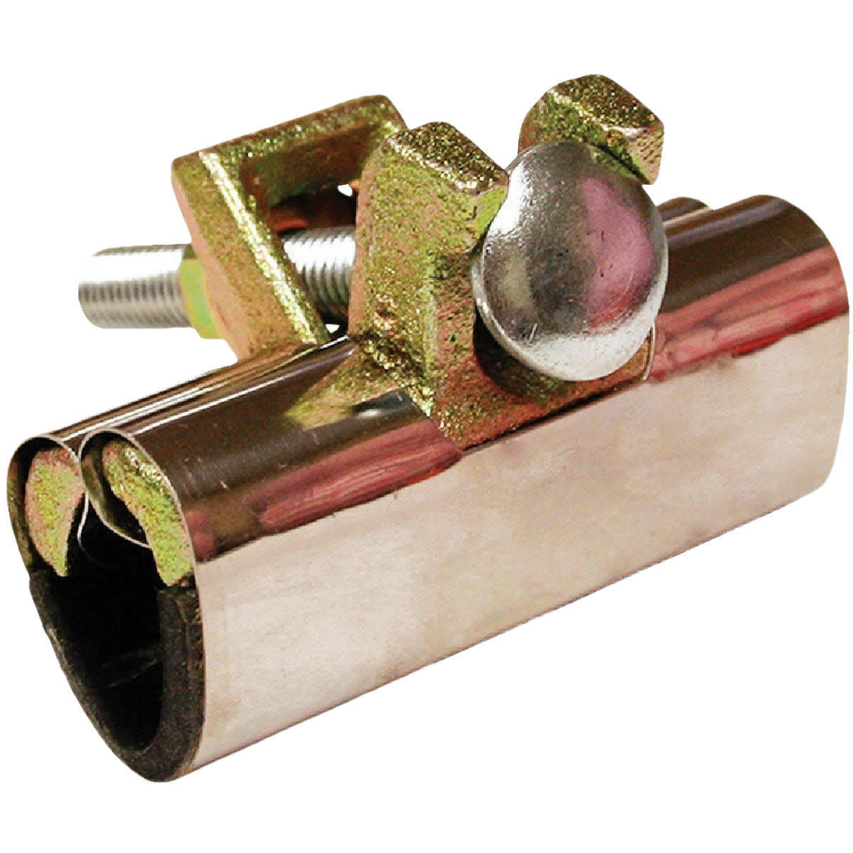 Stainless steel 1-inch repair clamp with single bolt for plumbing repairs in home improvement and plumbing accessories collections