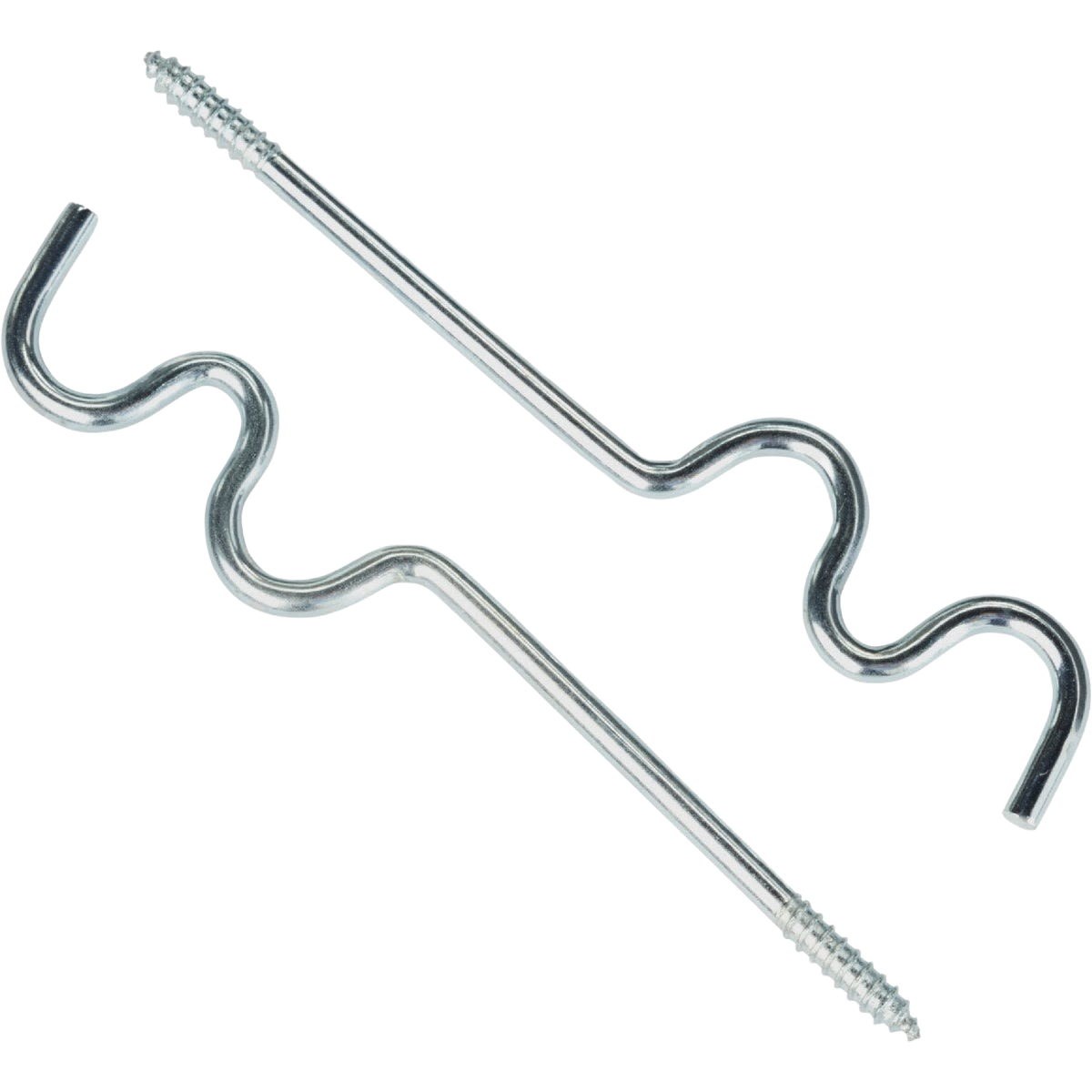 Set of silver metal curtain rod support brackets with twisted design for home improvement and window treatments