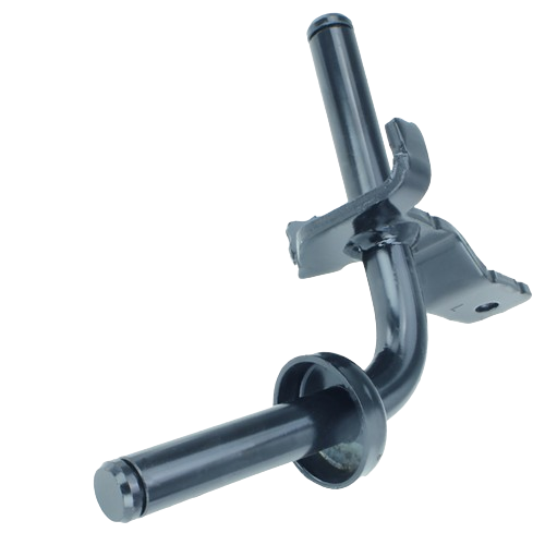 Black metal right-hand spindle component for tractor repair and maintenance in tools and home improvement projects