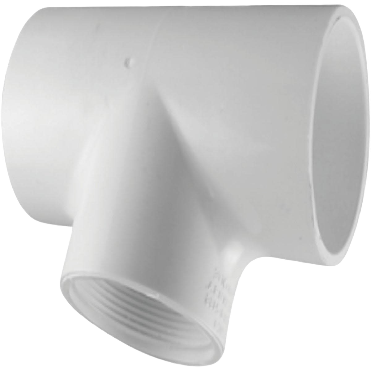White PVC tee fitting with solvent and female threaded ends for plumbing in Pipes & Fittings and Under $50 collections