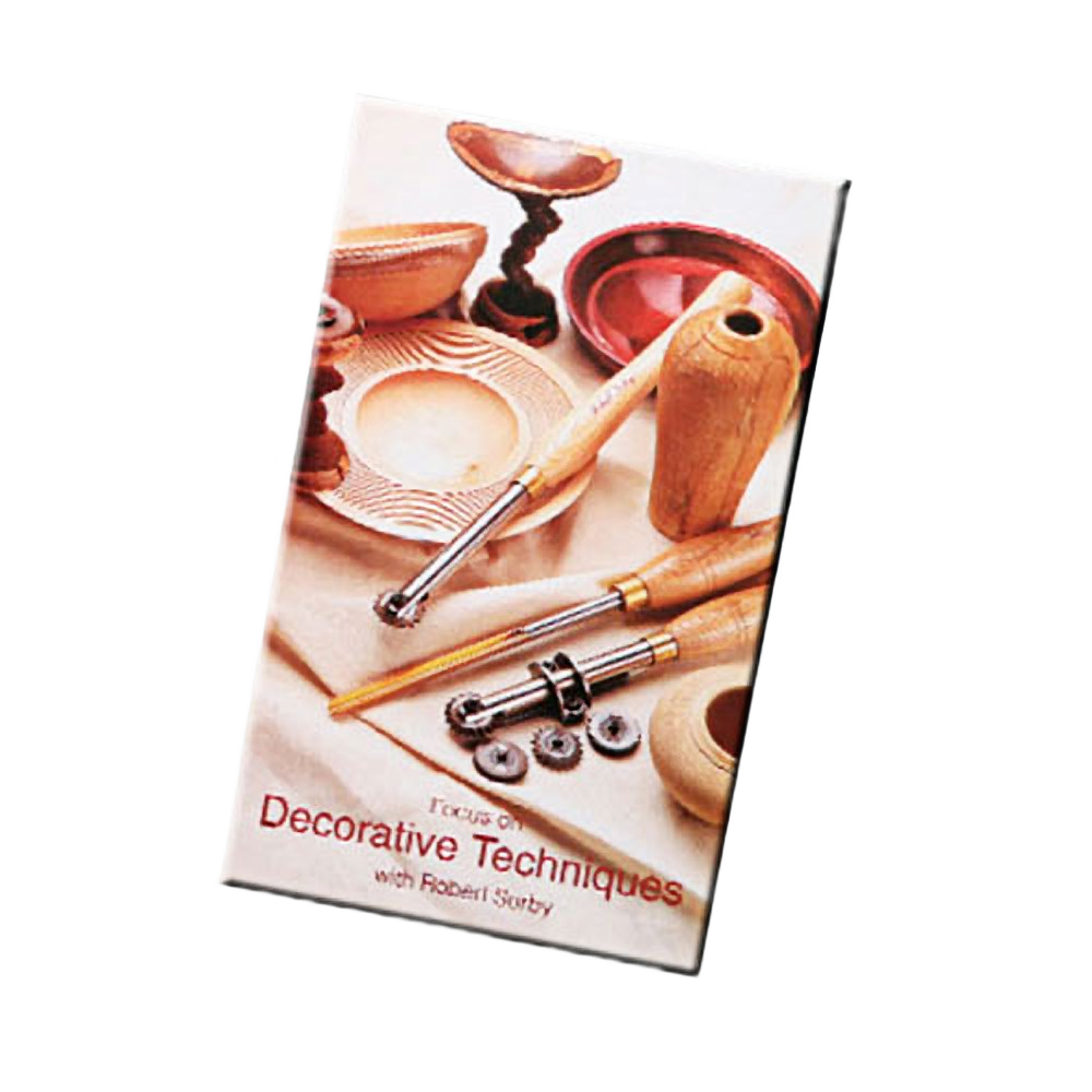 DVD cover showing woodworking tools and turned wooden bowls for decorative woodworking techniques in Robert Sorby collection