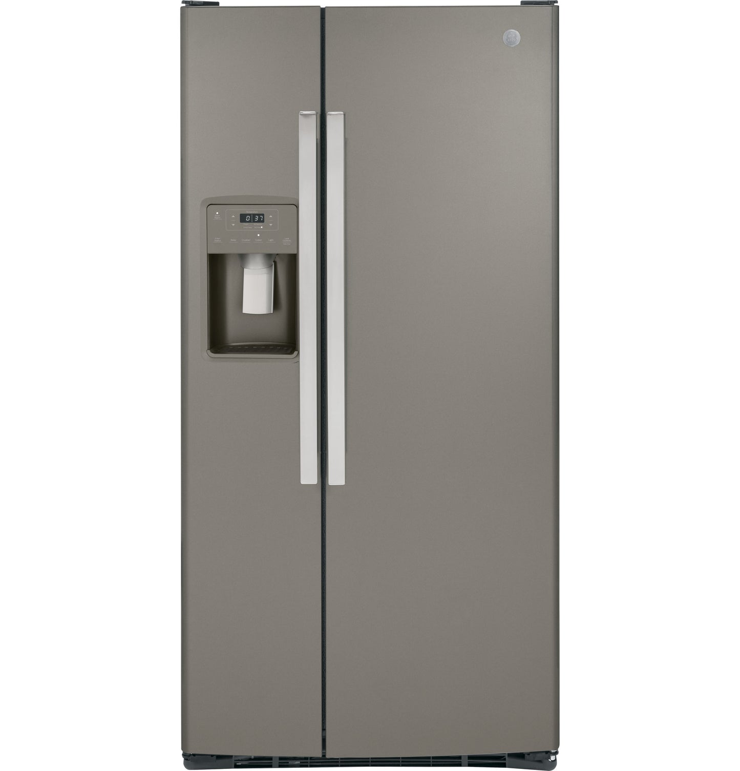 Stainless steel side-by-side refrigerator with external water dispenser for kitchen appliances and home improvement collections