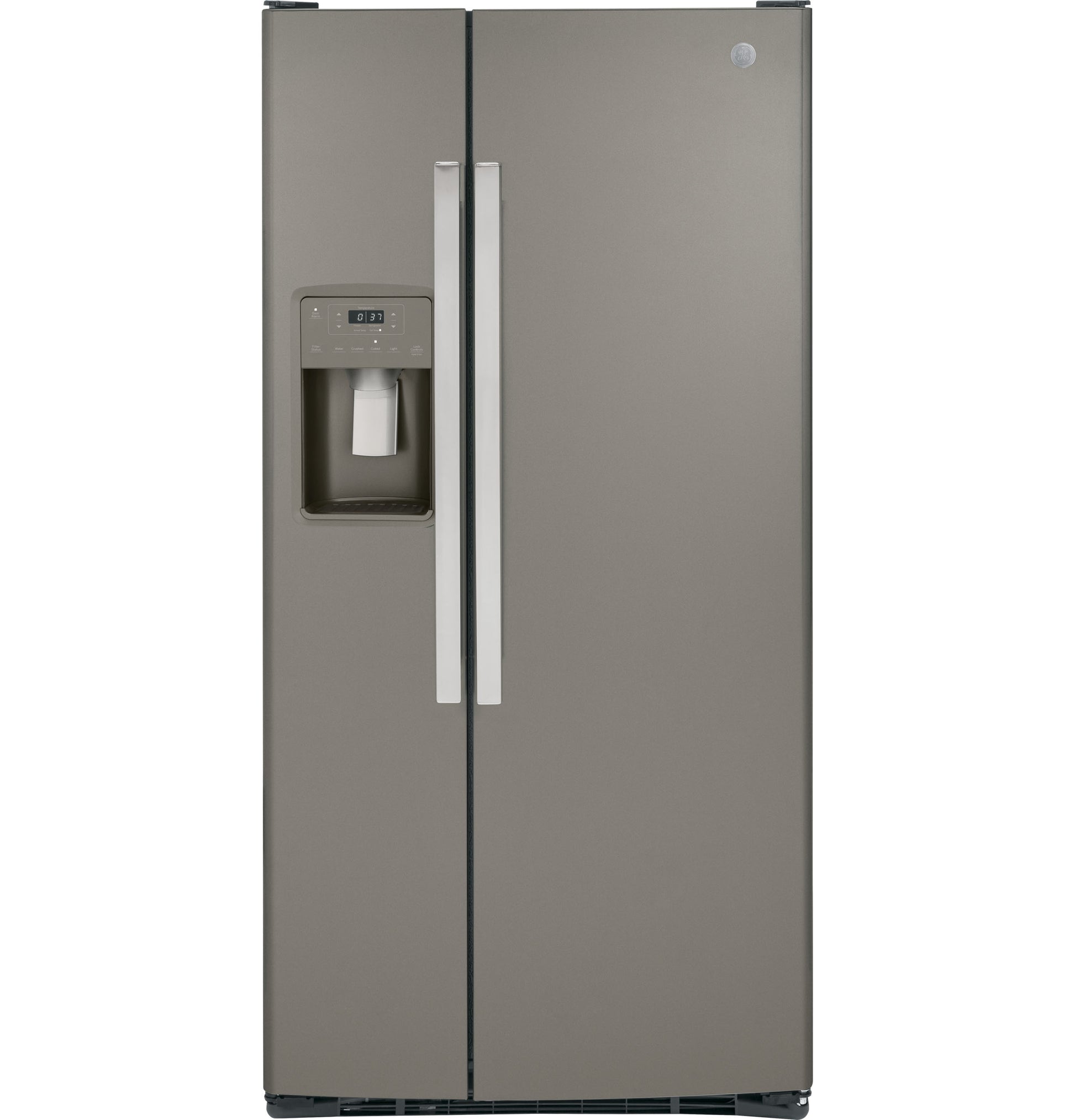 Stainless steel side-by-side refrigerator with external water dispenser for kitchen appliances and home improvement collections