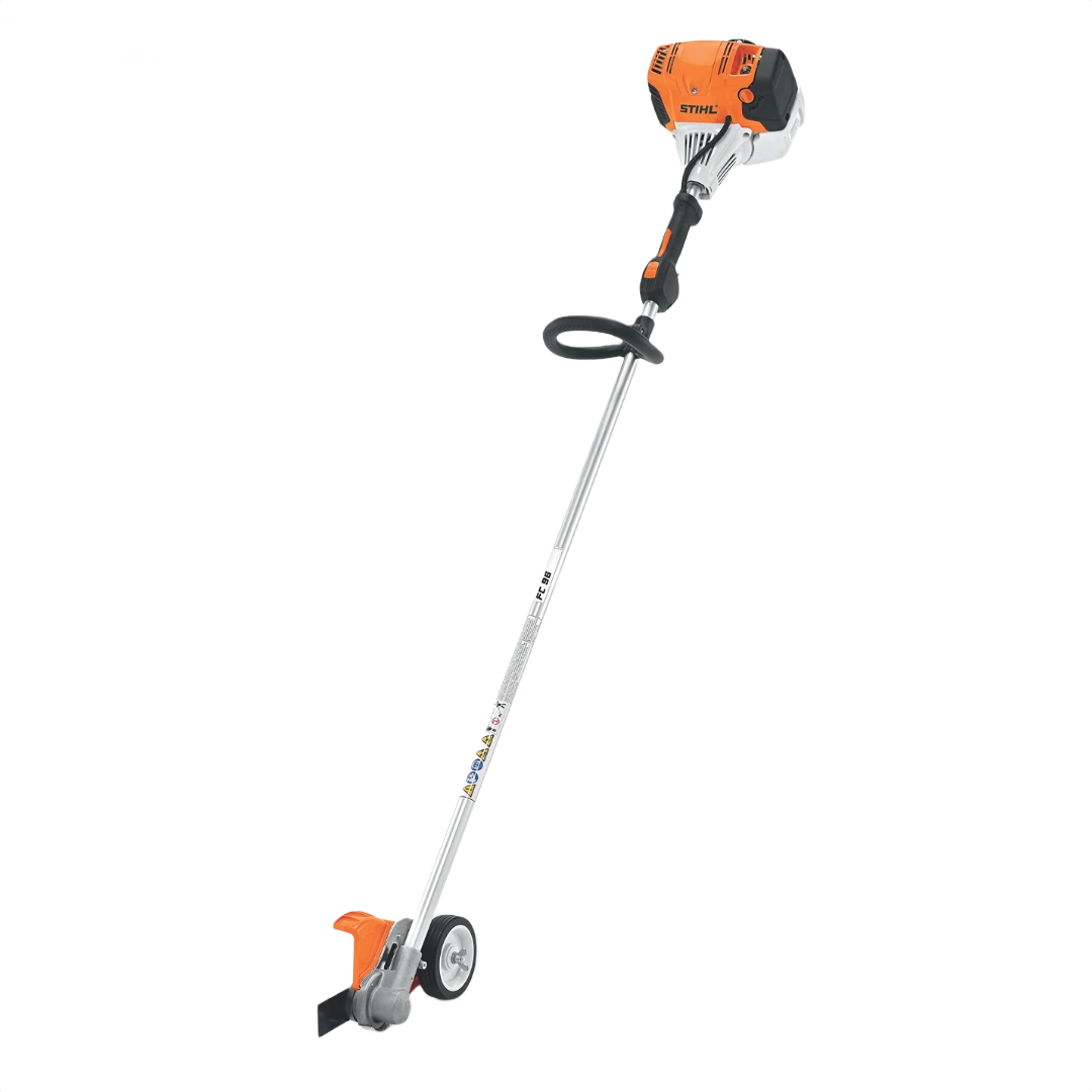 Orange and gray professional straight shaft edger with ergonomic handle and wheel for home improvement tasks