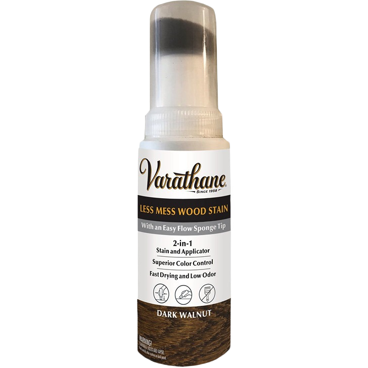 Compact 4 oz. dark walnut wood stain with sponge applicator, part of interior stains and finishing supplies under $50 collection