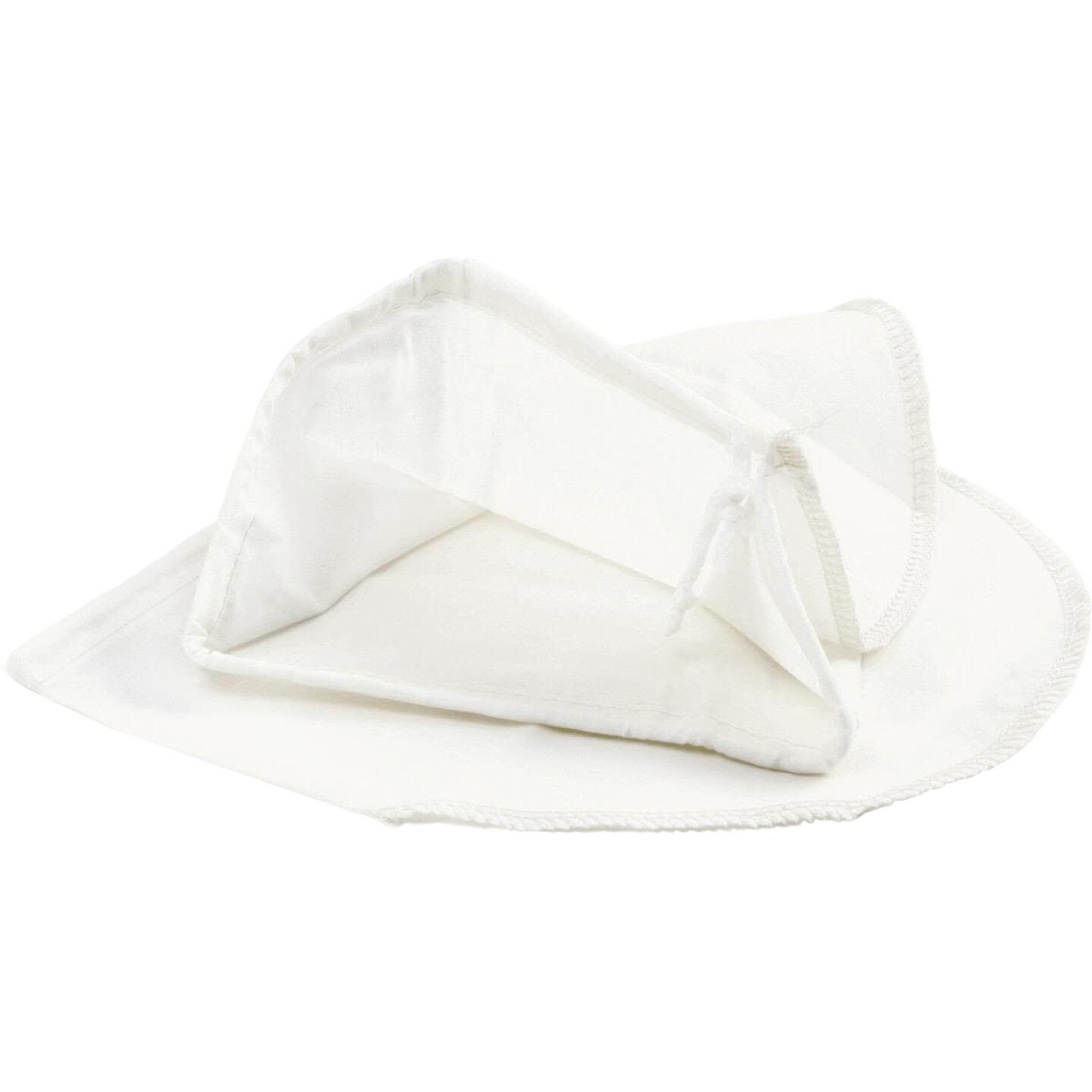 Two-pack of white mesh jelly strainer replacement bags with drawstring closures for kitchen use and home improvement tasks