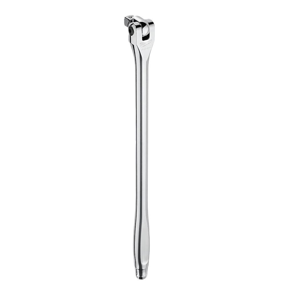 15-inch polished steel breaker bar with a 1/2-inch drive for heavy-duty tools and home improvement applications.