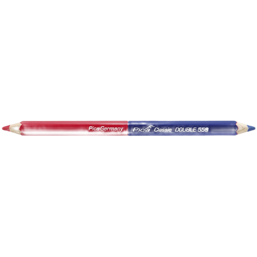 Double sided red and blue woodworking pencil for marking with durable leads in office and hand tool collections under $50