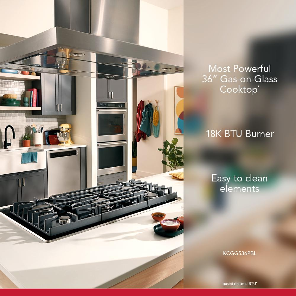 36" Gas-on-Glass Cooktop