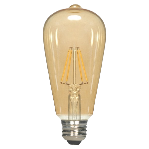 Vintage-style amber LED light bulb with exposed filaments and standard screw base for home improvement projects