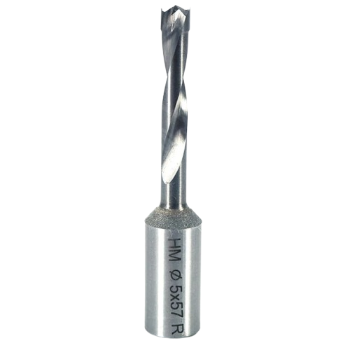 Right-hand brad point dowel drill bit with carbide tip for precise wood boring in power tool accessories and drill bits collections