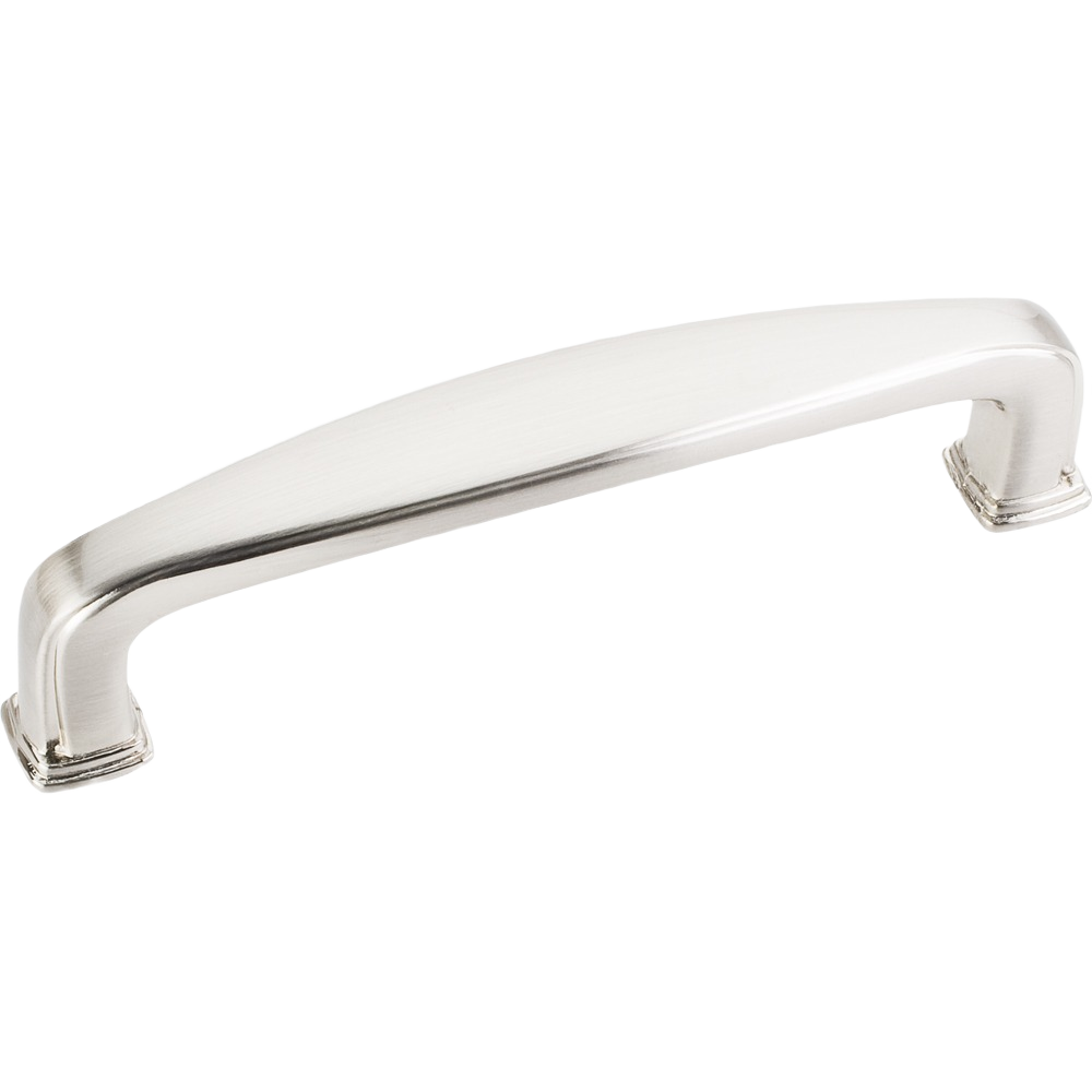 Satin nickel cabinet pull with sleek modern design for furniture hardware and home improvement collections under $50