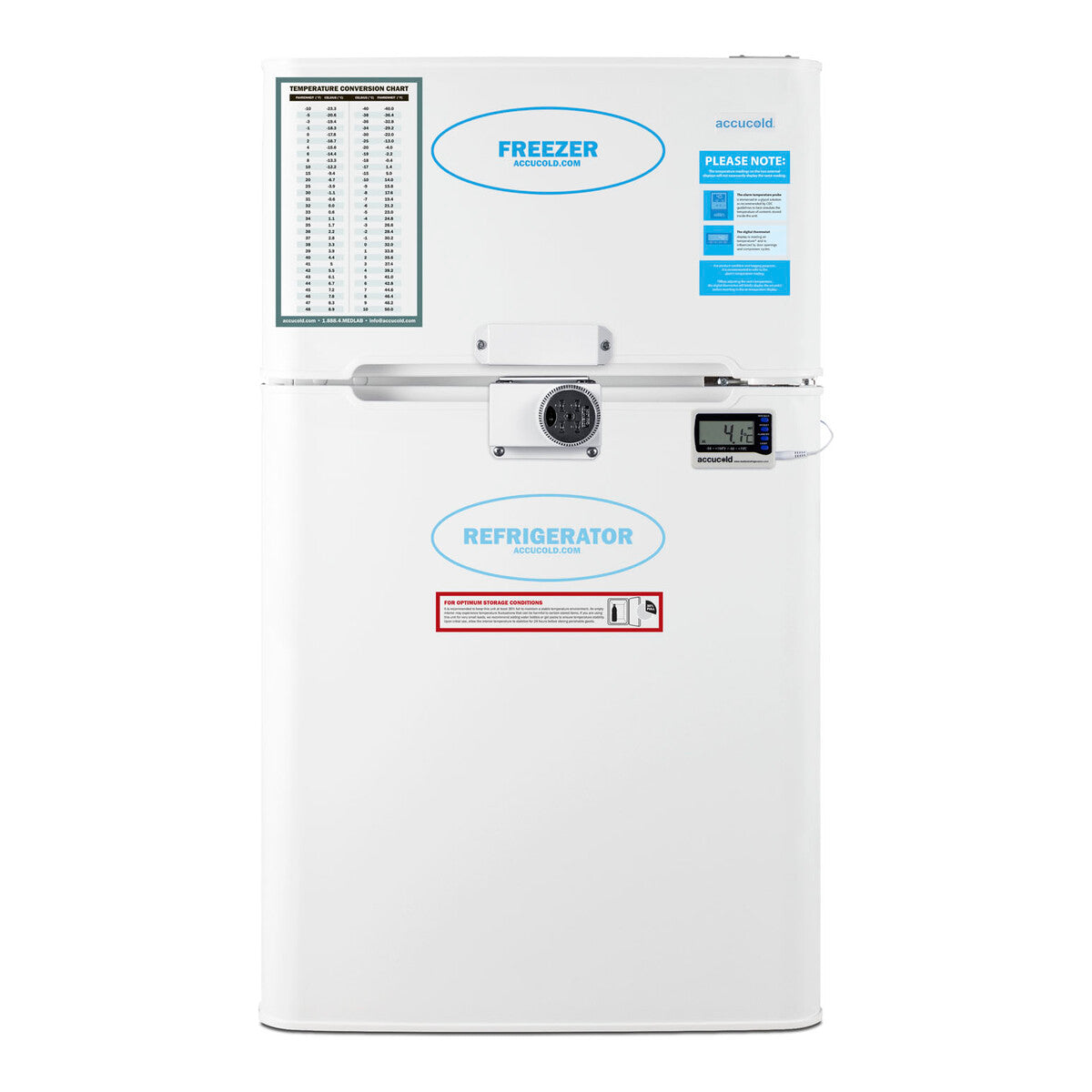 19" Wide General Purpose Refrigerator-Freezer, ADA Height - with Left Hand Door Swing