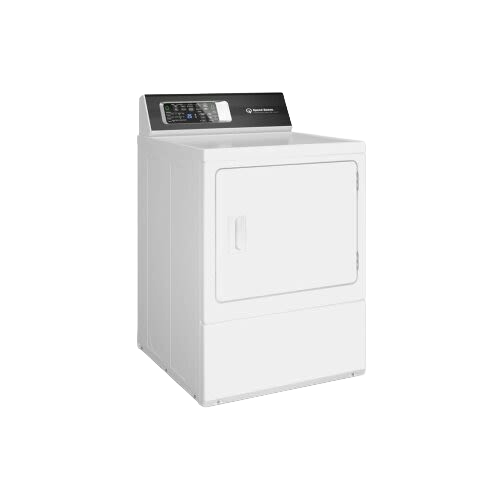 White electric clothes dryer with digital control panel for home appliances in the Dryers and Washers & Dryers collection