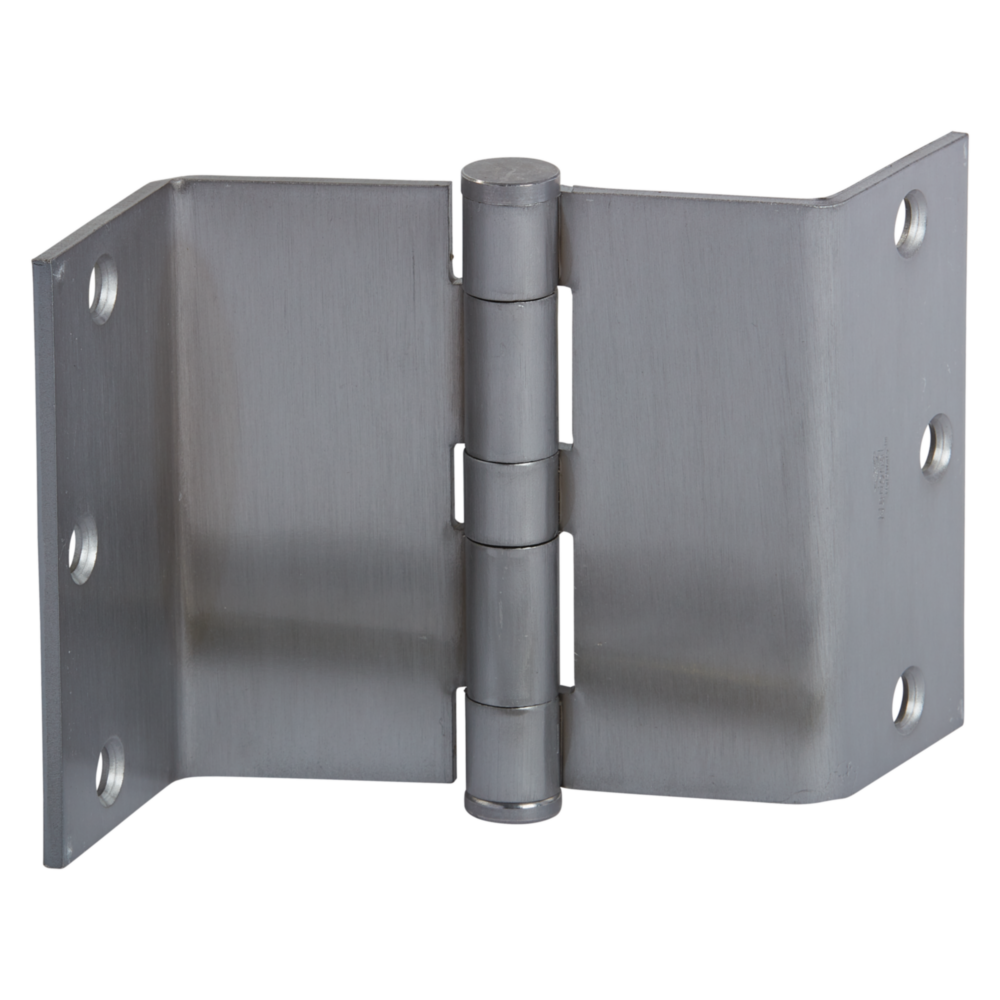 Satin chrome steel swing clear hinge with ribbed design for durable door hardware and home improvement projects under $50