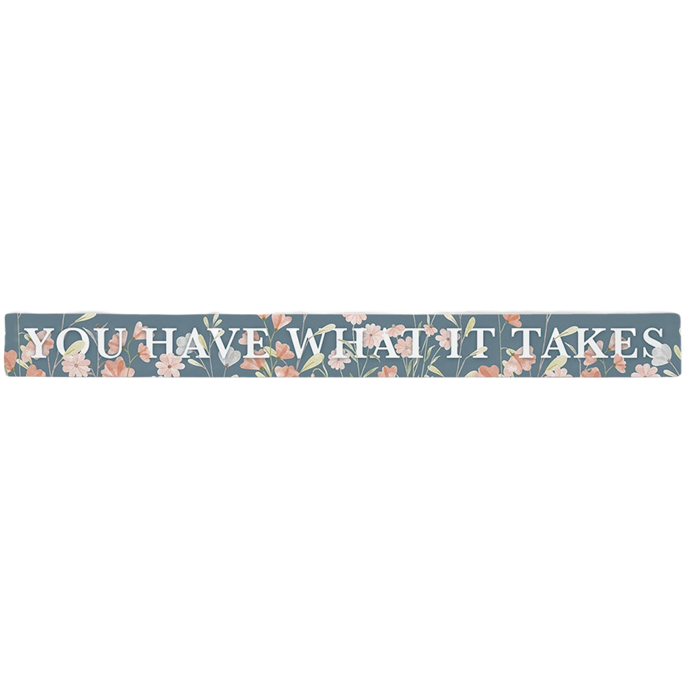 Rustic wood talking stick with floral design and motivational message for Home Decor and Home Accents collections