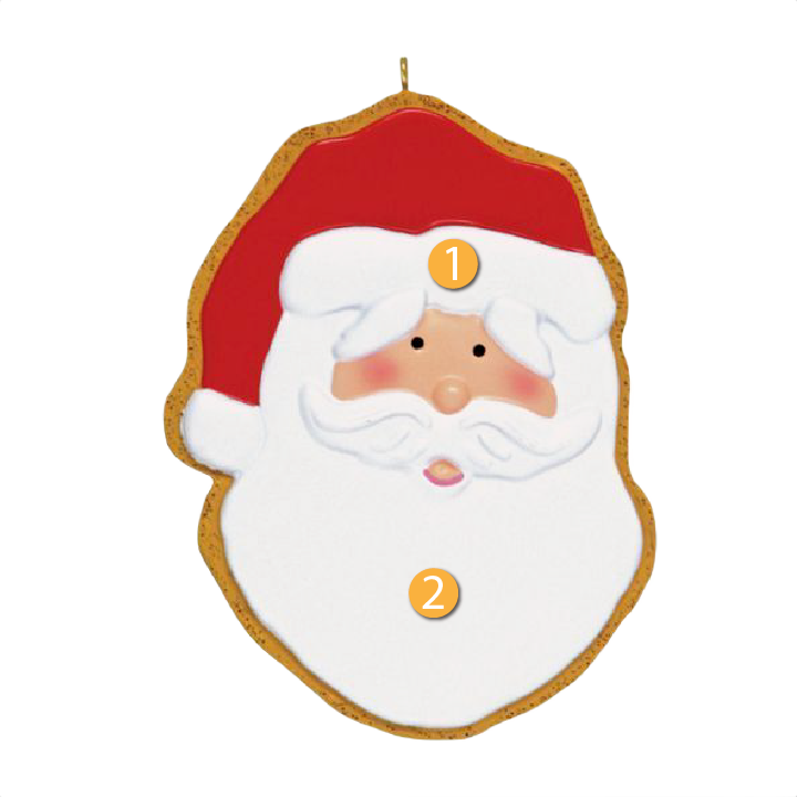 Santa face cookie ornament with red hat and white beard from Christmas Ornaments & Tree Decorations collection under $50