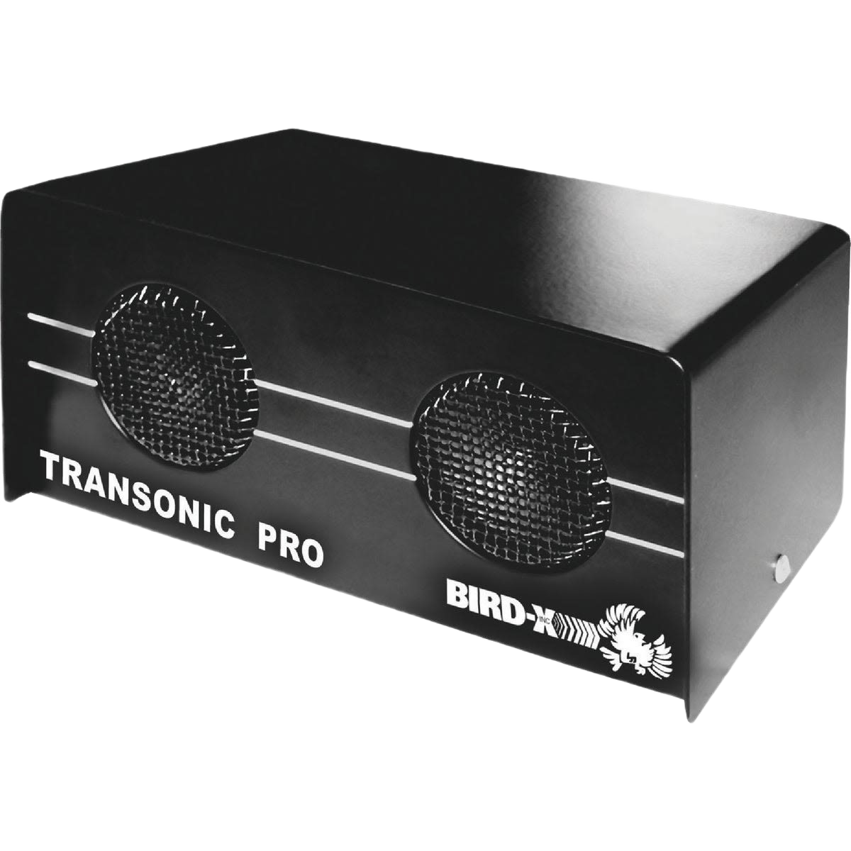 Compact black ultrasonic pest repellent device with dual speaker grills for indoor insect and rodent control