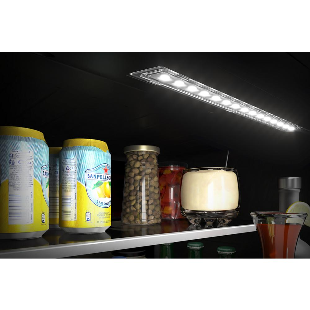 24" Beverage Center with Glass Door and Metal-Front Racks and PrintShield™ Finish