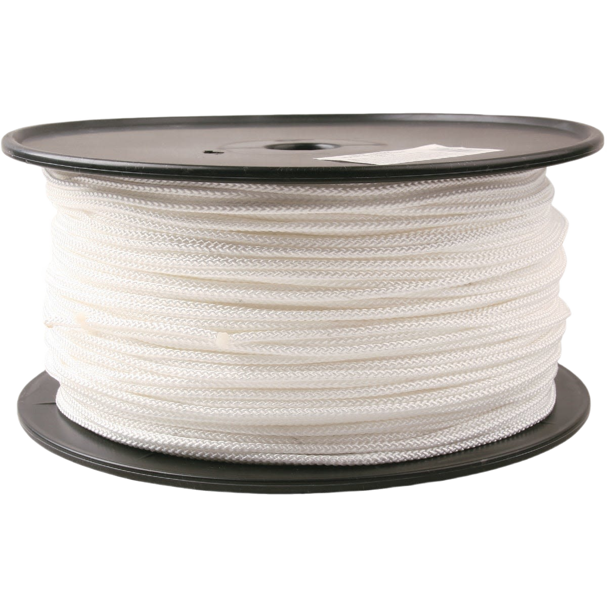 Spool of white braided nylon rope suitable for various tools and home improvement applications
