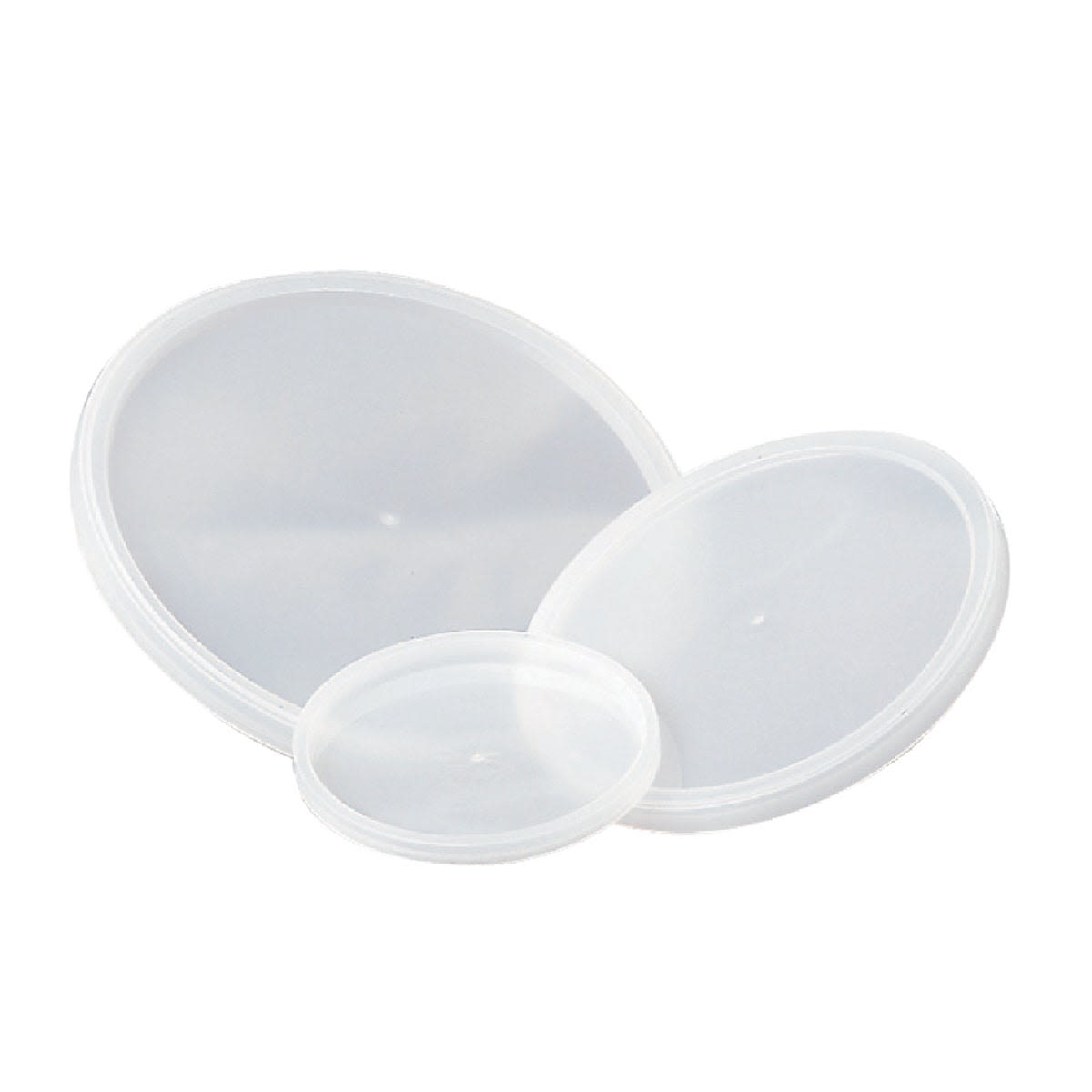Set of translucent all-purpose lids in various sizes for 1-quart paint buckets and storage containers in home improvement collections