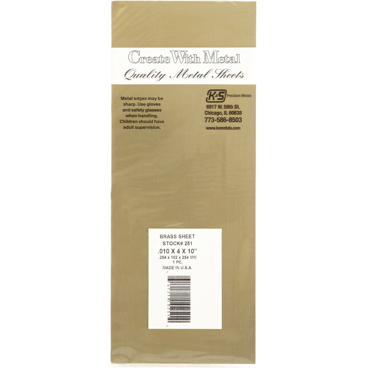 Thin brass sheet stock in packaging for home improvement and hobbyist projects in hardware collections under $50