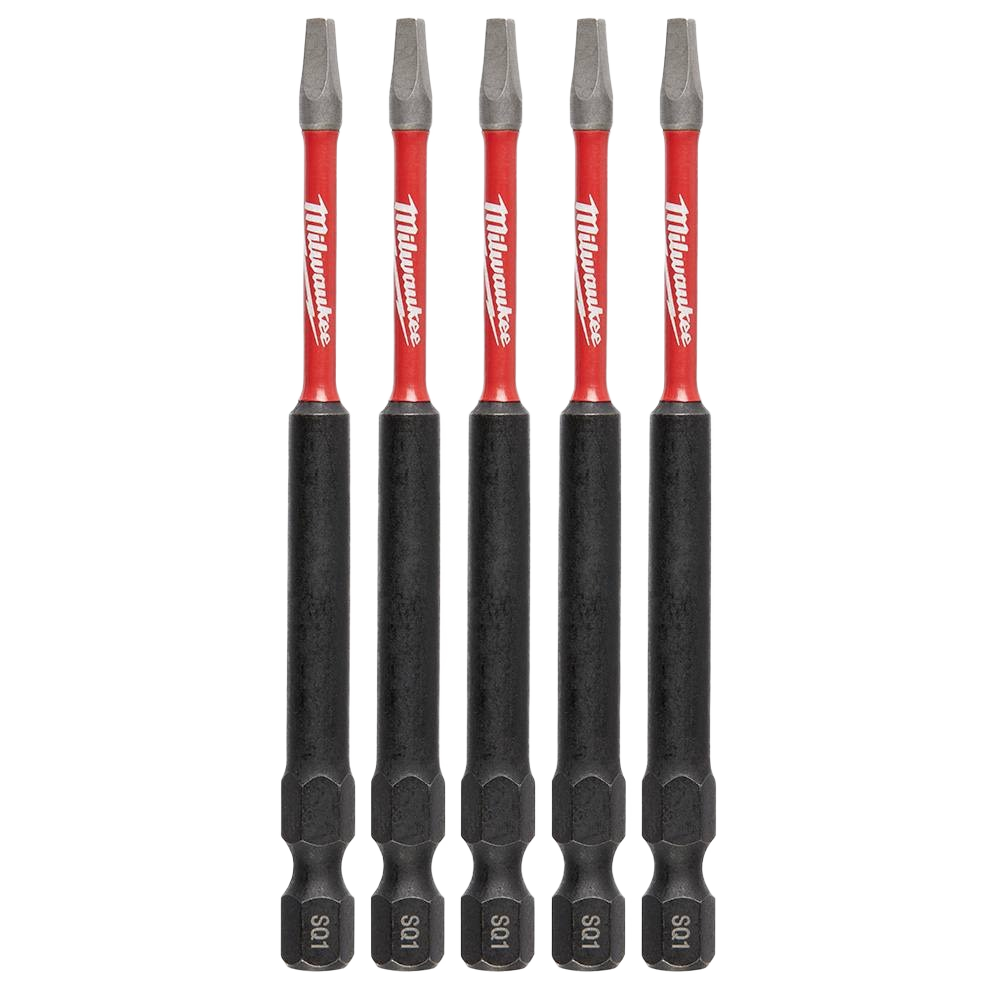Set of five durable 3-1/2 inch square drive impact bits in power tool accessories and drill bits collections