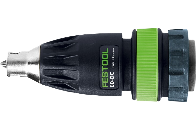 Compact Festool drill chuck with green adjustment ring for power tool accessories and home improvement tasks under $100 collections