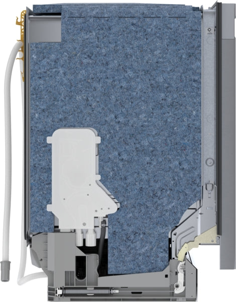 Side view cross-section of a 24-inch dishwasher showing internal insulation and structural components in appliances collection