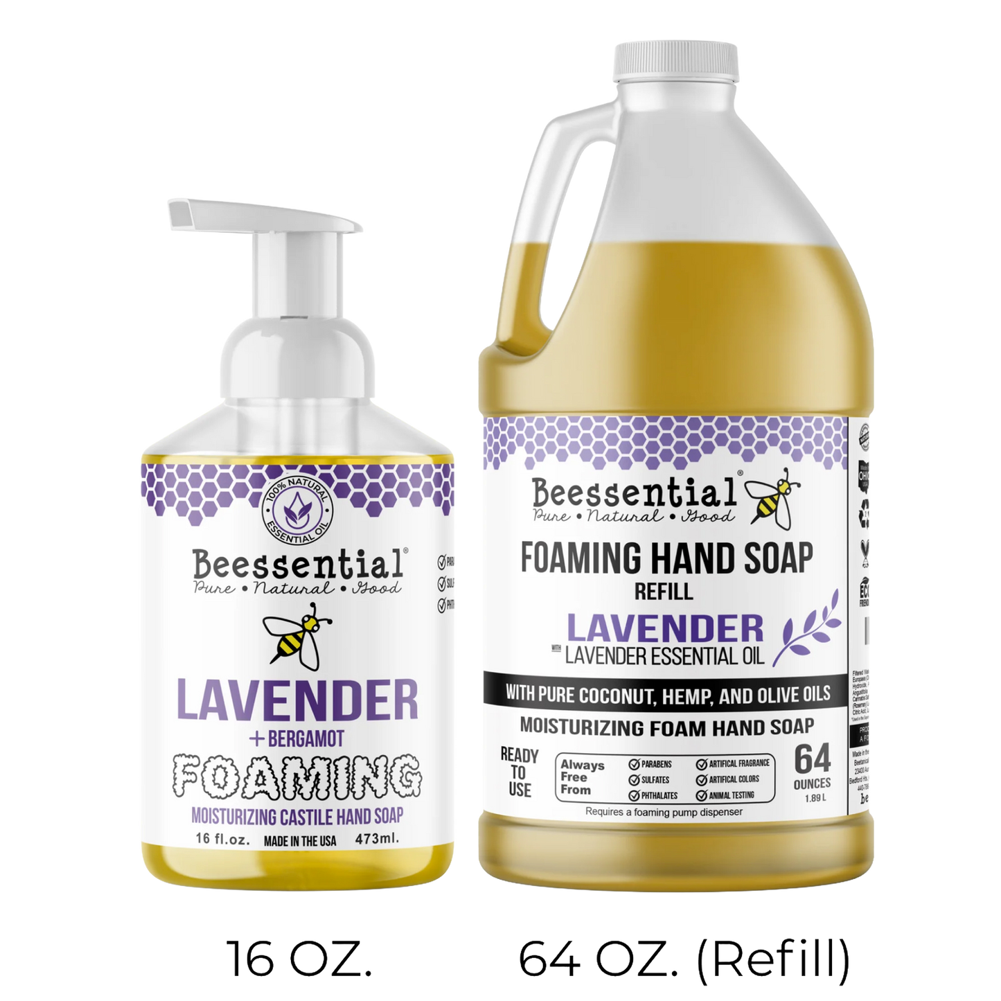 Natural lavender foaming hand soap and 64 oz refill with coconut, hemp, and olive oils in Health & Beauty collections