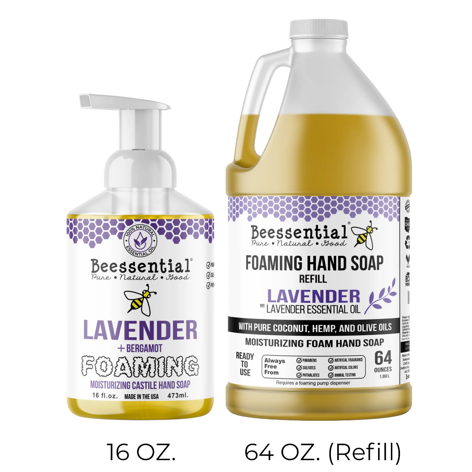 Natural lavender foaming hand soap and 64 oz refill with coconut, hemp, and olive oils in Health & Beauty collections