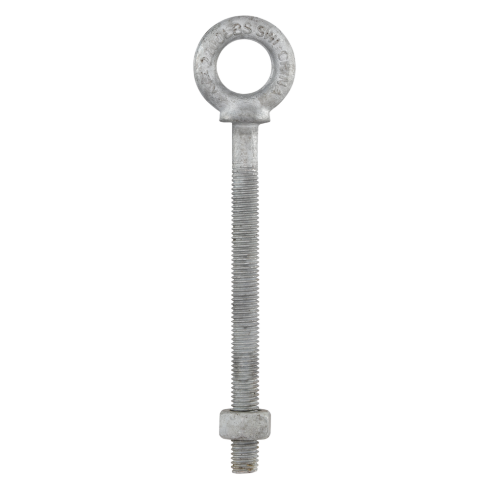 Galvanized steel eye bolt with nut for secure fastening in hardware, fasteners, and home improvement projects under $50 collections