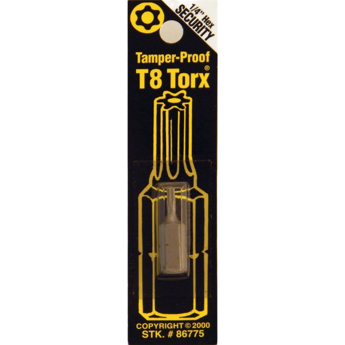 Security bit in black and yellow packaging for tool accessories and power tool use under $50 home improvement category